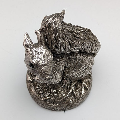 Sterling Silver Sculpture Squirrel Object 263g Height 8.5cm British Country Artists